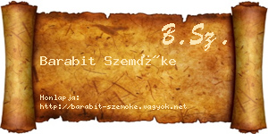 Barabit Szemőke névjegykártya